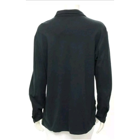 Shamask Black Wool Button Up Blouse Size 1 - Picture 3 of 4